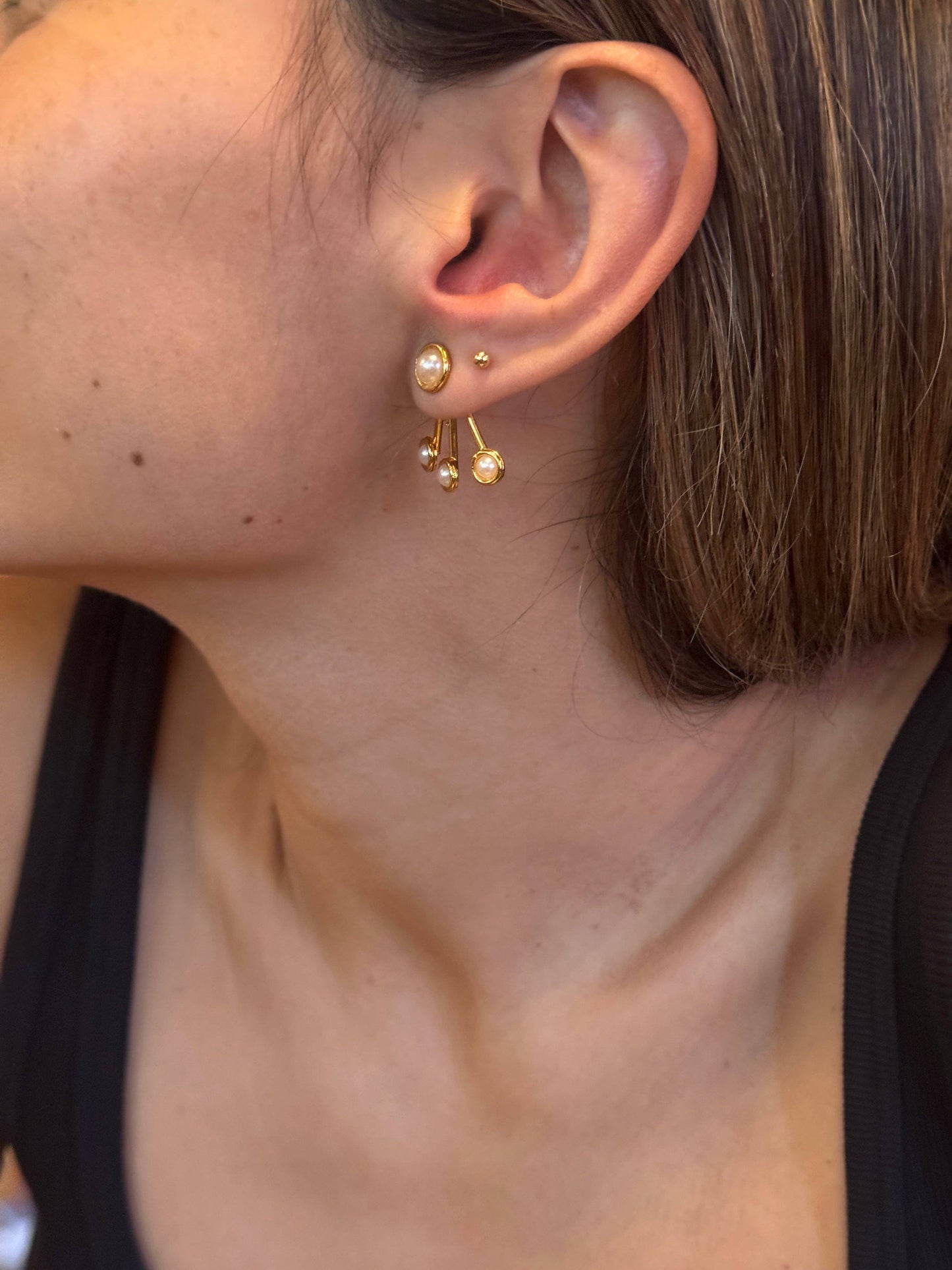 Triple Pearl Duo Studs