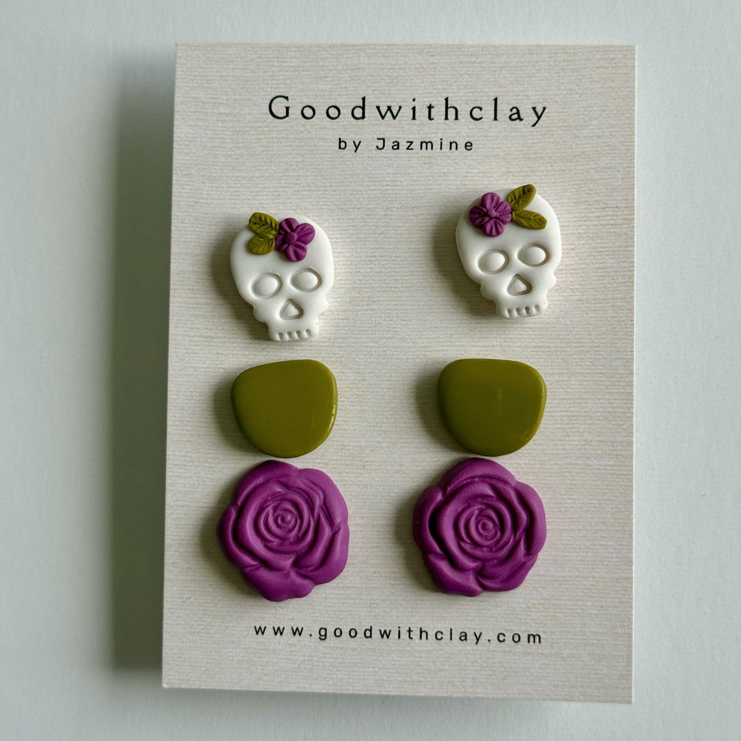 Olive Calavera Stud Pack