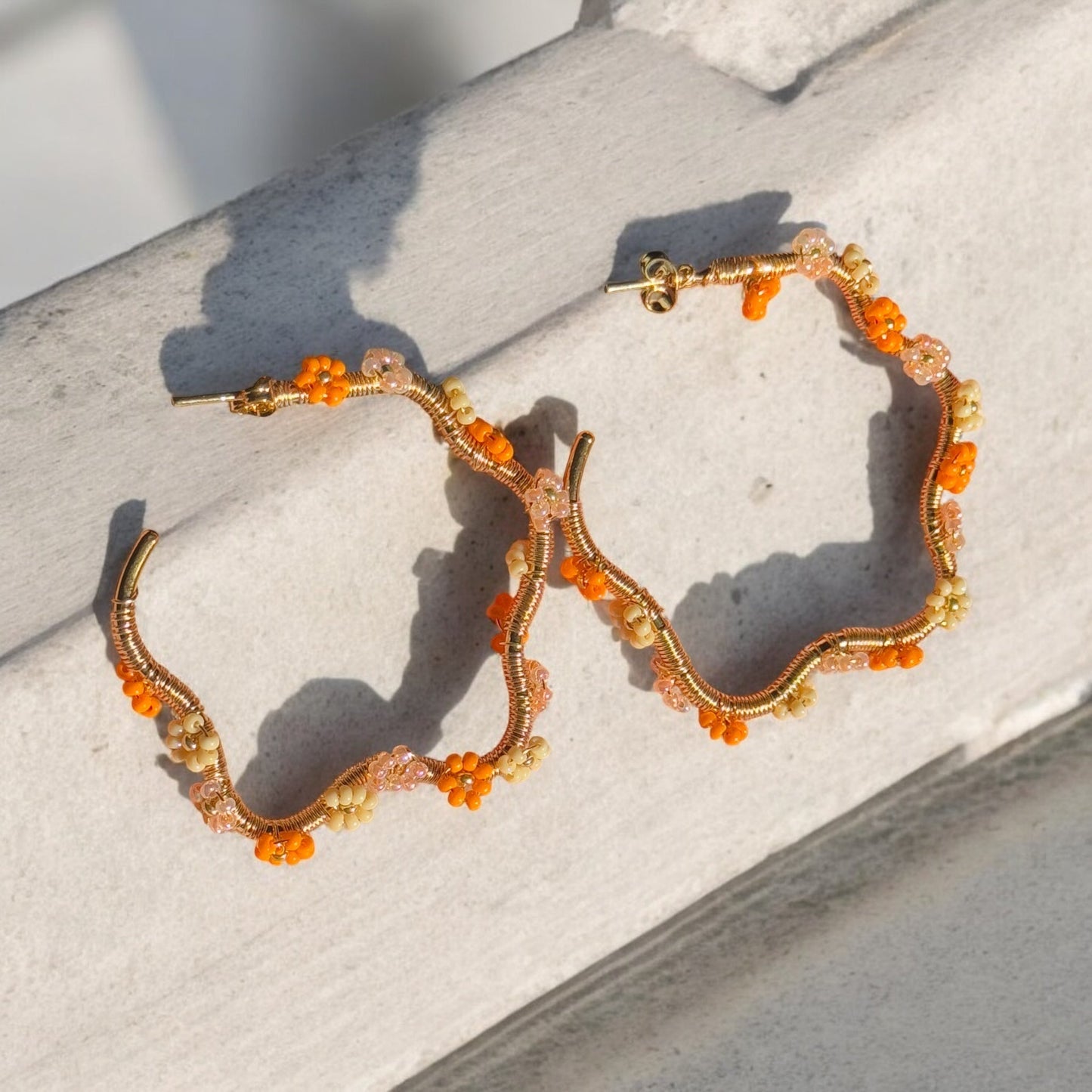 Irregular flower Hoops