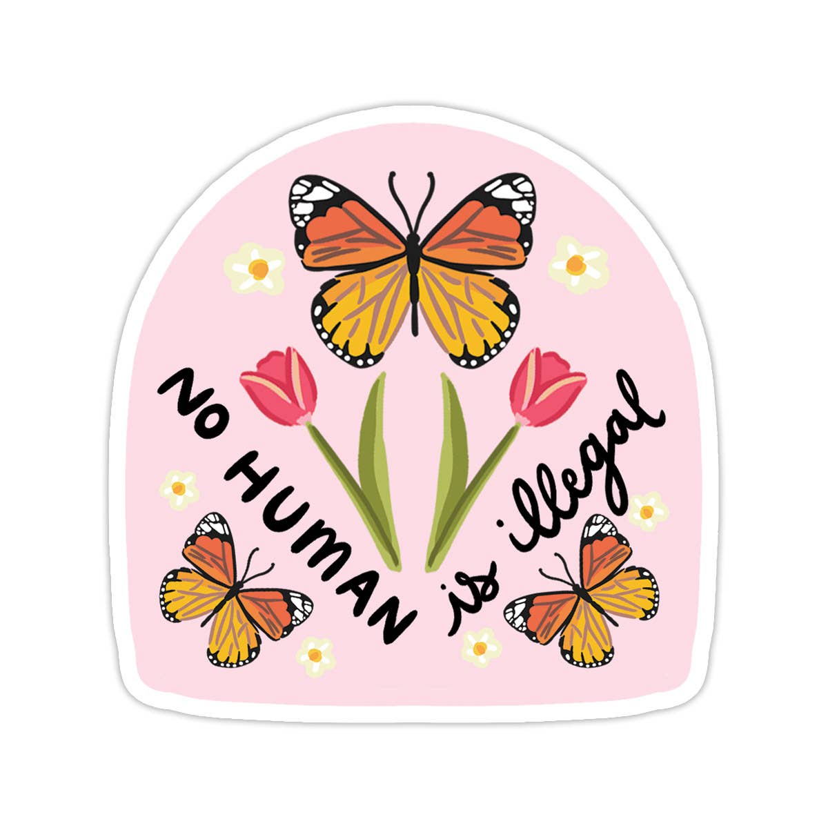 No Human Is Illegal Vinyl Sticker