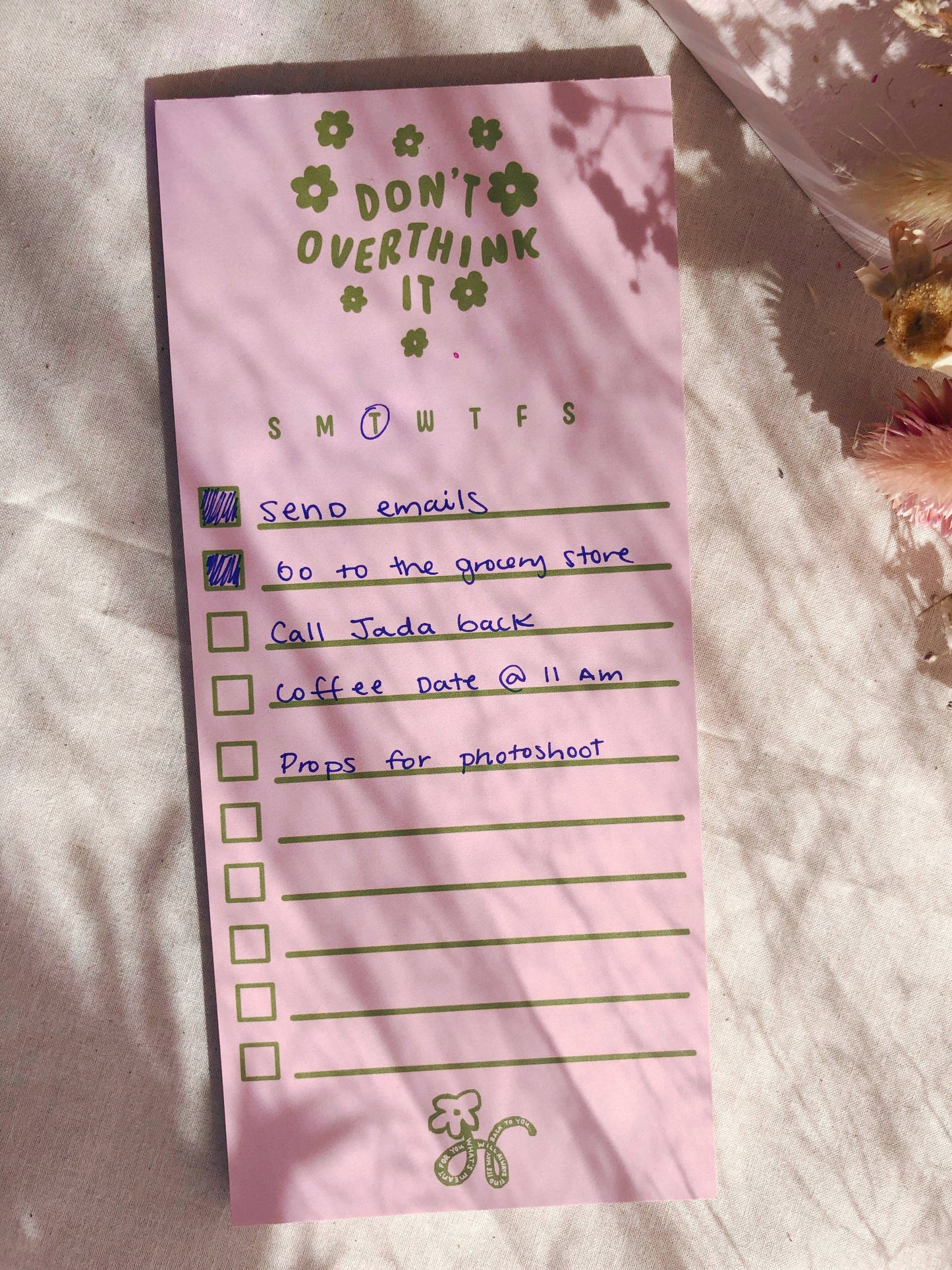 Don't Overthink It Notepad