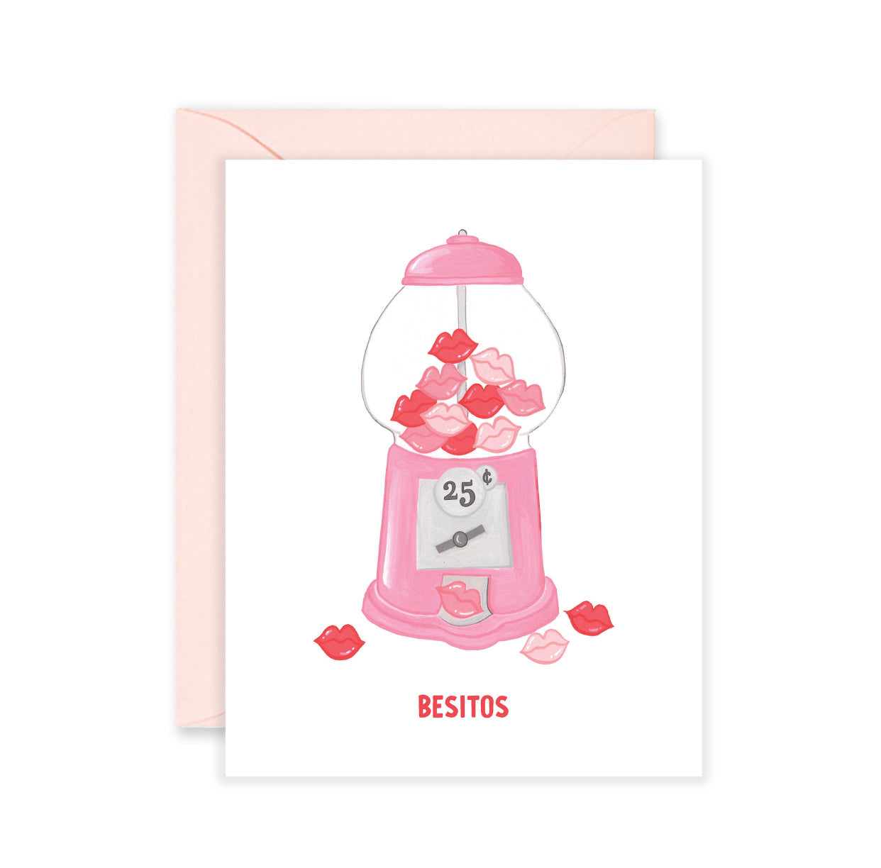 Besitos Gum-Ball Machine | Feliz Día De San Valentin Card