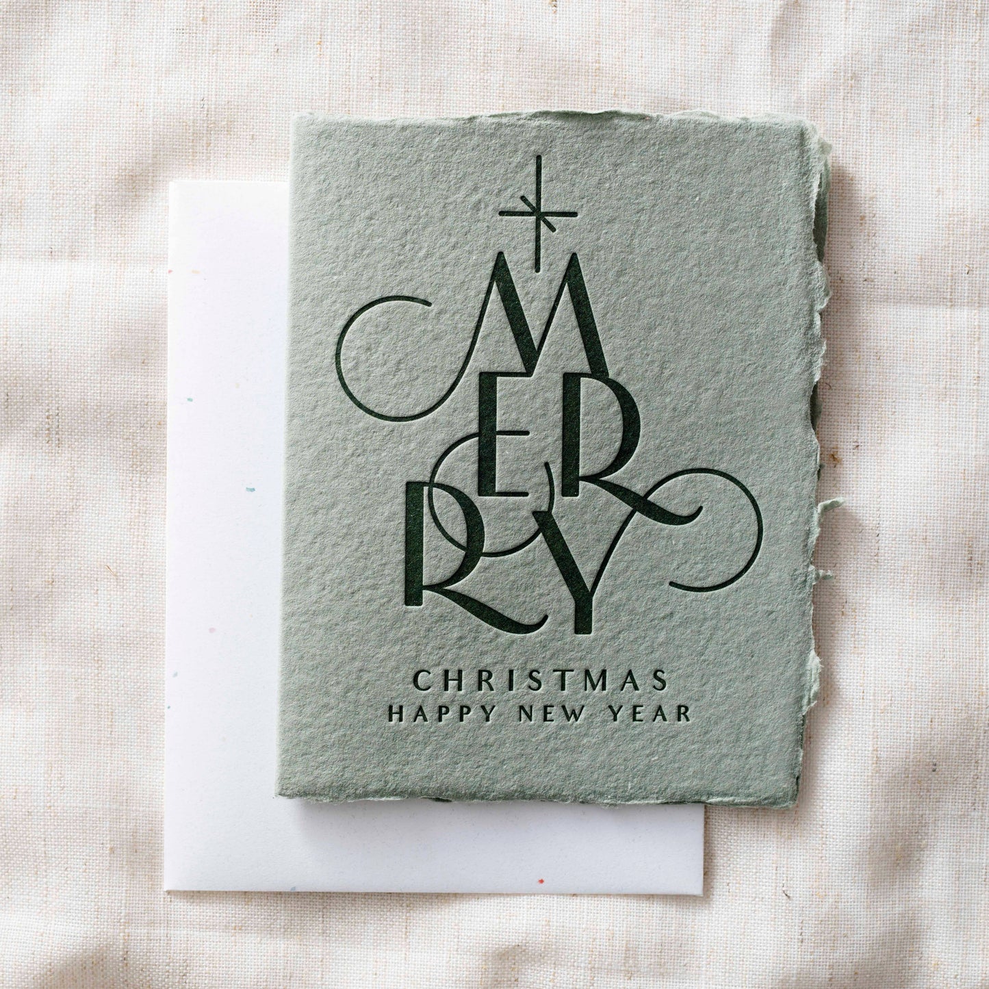 Merry Christmas Happy New Year | Tree Greeting Card