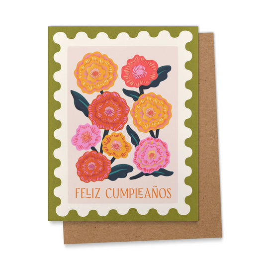 Feliz Cumpleaños Marigold Spanish Birthday Card