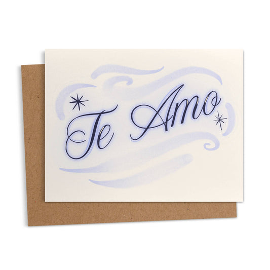 Te Amo Airbrush Spanish Greeting Card