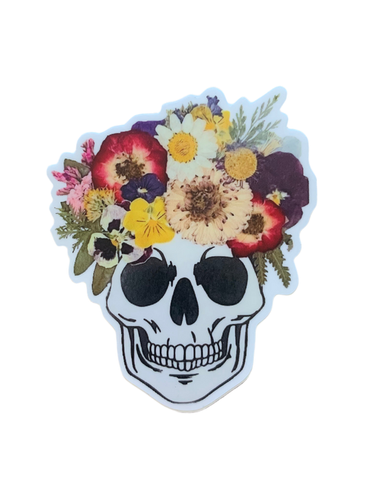 Pressed Flower Calavera Sticker