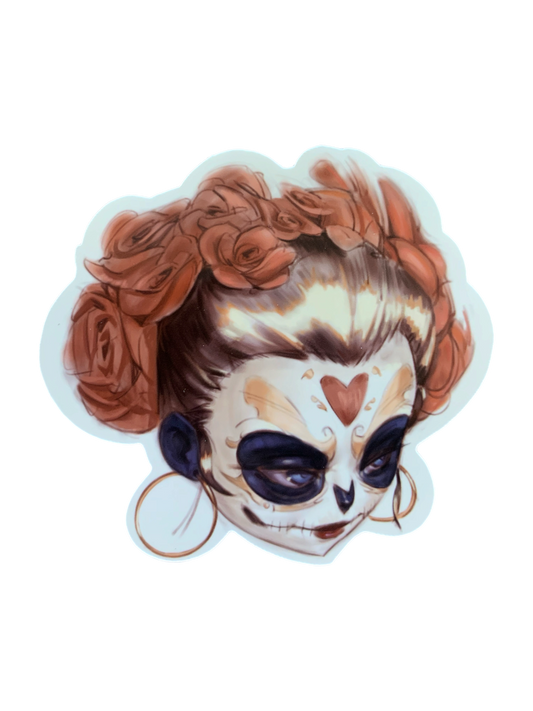 Brown Catrina Sticker