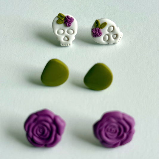 Olive Calavera Stud Pack