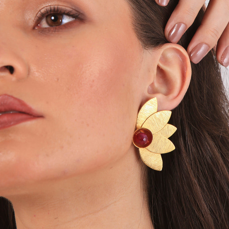 Agata Flower Earrings