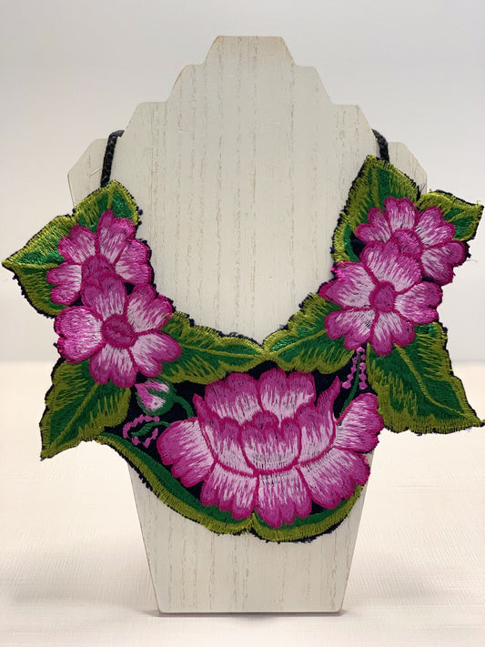 Embroidered Bib Necklace