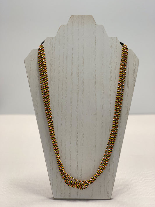 Black & Orange Beaded Necklace