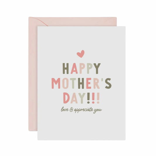 Love & Appreciate You Mom - Minimal Mother’s Day Card