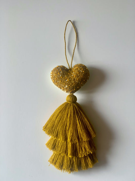 Olive Rococo Heart Tassel