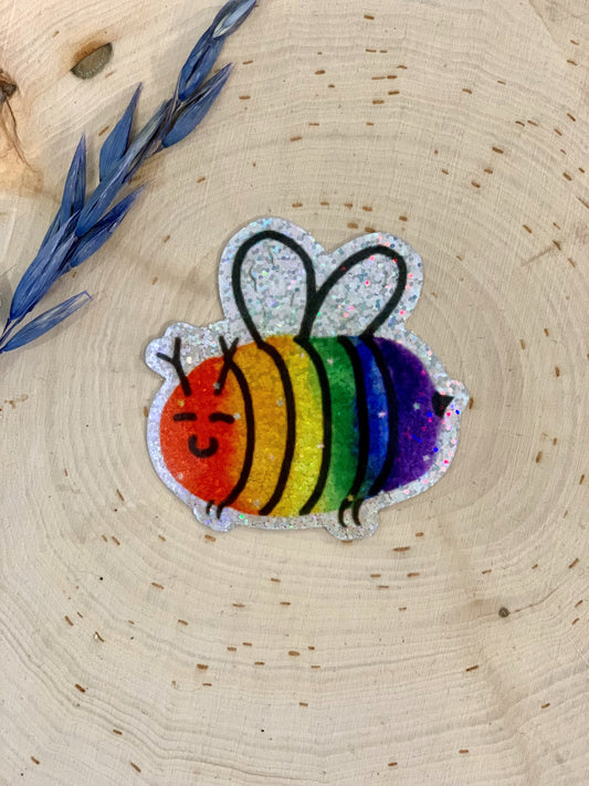 LGBTQ Rainbow Bee Sticker