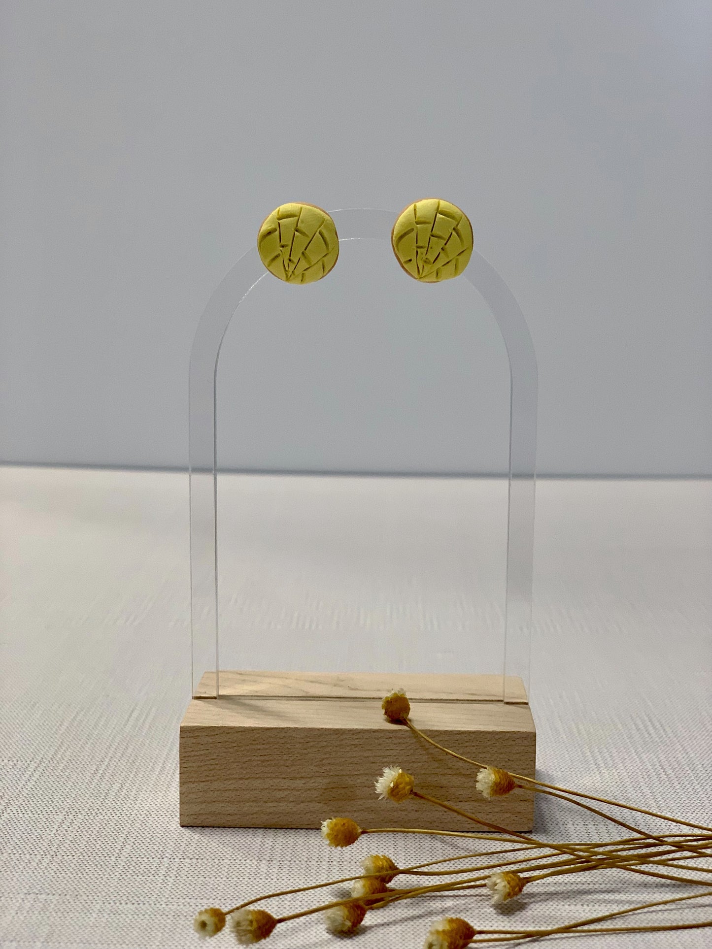 Yellow Concha Earrings