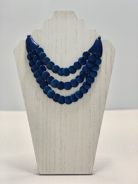 Tagua Blue Lentil Necklace