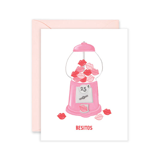 Besitos Gum-Ball Machine | Feliz Día De San Valentin Card